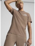 Puma Tricou din bumbac cu decolteu la baza gatului - Maro deschis