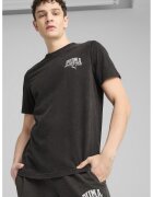 Puma Tricou din bumbac cu decolteu la baza gatului - Negru
