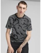 Puma Tricou din bumbac cu decolteu la baza gatului - Negru/Gri inchis