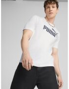 Puma Tricou din bumbac cu decolteu la baza gatului si logo