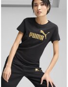Puma Tricou din bumbac cu imprimeu logo - Auriu/Negru