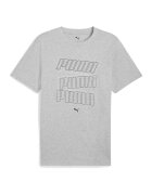 Puma Tricou din bumbac cu imprimeu logo - Gri deschis