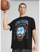 Puma Tricou din bumbac cu imprimeu si decolteu la baza gatului - Negru/Albastru deschis