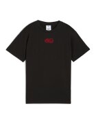 Puma Tricou din bumbac cu imprimeu si decolteu la baza gatului - Rosu/Negru