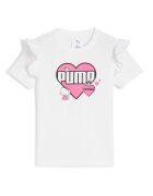 Puma Tricou din bumbac cu volane si imprimeu - Alb/Negru/Roz pastel