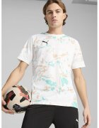Puma Tricou pentru fotbal Marbled - Maro taupe/Alb optic/Verde menta