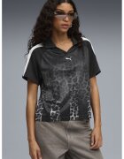 Puma Tricou polo cu animal print Leo Luxe - Alb/Negru