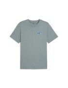Puma Tricou regular fit de bumbac cu model grafic - Negru/Albastru indigo/Verde persan