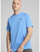 Puma Tricou regular fit din bumbac cu decolteu la baza gatului - Turcoaz