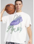 Puma Tricou supradimensionat cu imprimeu - Violet deschis/Alb optic