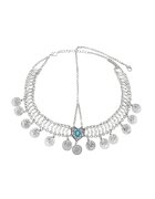 Pursehuit Accesoriu de cap - argintiu - cu banuti - stil boho - Althea C7 -