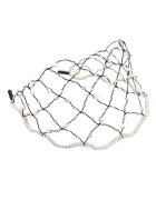 Pursehuit Accesoriu de cap - negru - cu plasa - perle si pietre - Aloys C7 -
