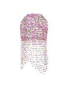 Pursehuit Accesoriu de par - argintiu - cu margelute roz si verzi - Andersine C23 -