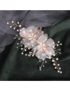 Pursehuit Accesoriu de par - auriu - cu flori albe si perlute - Embla C15 -
