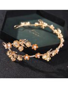 Pursehuit Accesoriu de par - auriu - cu floricele si perle - Antony C11 -