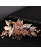 Pursehuit Accesoriu de par - auriu - cu frunzulite si perle - Estrid C10 -