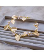 Pursehuit Accesoriu de par - auriu - cu frunzulite si perle - Ingela C5 -