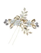 Pursehuit Accesoriu de par - auriu - tip ac - cu frunzulite si perle - Cris C10 -