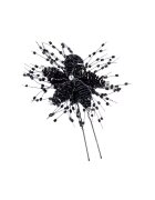 Pursehuit Accesoriu de par - negru - tip ac - cu floare si margelute - Cornelie C9 -