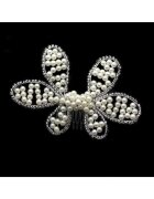 Pursehuit Accesoriu par - argintiu - forma de floare - cu perle - Annebel C6 -