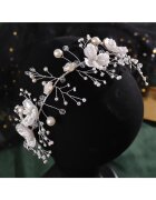 Pursehuit Accesoriu par - argintiu - modelator - cu flori si perle - Atensia C5 -