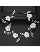 Pursehuit Accesoriu par - argintiu - modelator - cu floricele albe - Omar C8 -