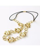 Pursehuit Accesoriu par - auriu - cu floricele si elastic - Anna C5 -