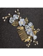 Pursehuit Accesoriu par cu flori bleu - auriu - Katerine C7 -