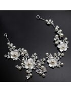 Pursehuit Accesoriu par - modelator - argintiu - cu floricele si perle - Annabella C4 -