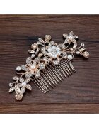Pursehuit Accesoriu par - rose gold - cu flori si pietre - Eisa C3