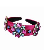 Pursehuit Bentita cu pietre Indira - Roz - Textil