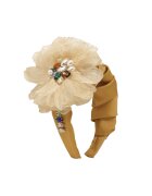 Pursehuit Bentita galbena - cu floare bej si pietre multicolore - Thale -