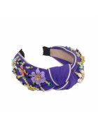 Pursehuit Bentita mov - cu nod si aplicatii florale - Mintha C3 - Textil -
