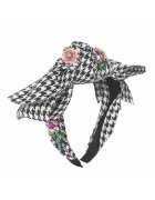 Pursehuit Bentita neagra - cu carouri - funda si floricele - Gregori -