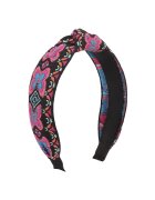 Pursehuit Bentita neagra - cu nod si fluturi roz - Rasmina C2 -