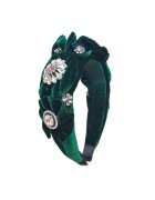 Pursehuit Bentita verde - din catifea - cu pietre - Sajda C1