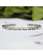 Pursehuit Bratara ajustabila - argintie - gravata I love you to the moon and back P8 -