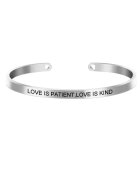 Pursehuit Bratara ajustabila - argintie - gravata Love is patient - love is kind