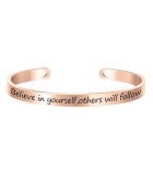 Pursehuit Bratara ajustabila - gravata Believe in yourself - others will follow - - Auriu rose