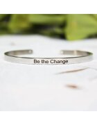 Pursehuit Bratara argintie - ajustabila - gravata Be the Change P8 -