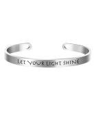 Pursehuit Bratara argintie - ajustabila - gravata Let your light shine P5 -