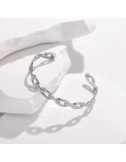 Pursehuit Bratara argintie - din otel inoxidabil - suflata cu aur 18k - forma de zale imbinate - Dalia C10 OUT