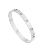Pursehuit Bratara argintie - suflata cu aur 14k - cu pietre din zirconiu - Salina C3 -