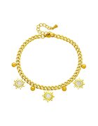 Pursehuit Bratara aurie - din otel inoxidabil 316L - placata cu aur 18K PVD - cu piese in forma de soare - Erica C3