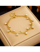 Pursehuit Bratara aurie - din otel inoxidabil - cu pietre din zirconiu - suflata cu aur 18k - Deisy C2