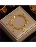 Pursehuit Bratara aurie - din otel inoxidabil - in 2 straturi - suflata cu aur 18k - Delia C2