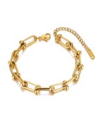 Pursehuit Bratara aurie din otel inoxidabil placat cu aur 18K PVD - cu zale imbinate - Jetta C7