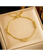 Pursehuit Bratara aurie - din otel inoxidabil - suflata cu aur 18k - cu bilute - Elke C3