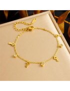 Pursehuit Bratara aurie - din otel inoxidabil - suflata cu aur 18k - cu cheie si pietre - Elsa C3