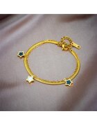 Pursehuit Bratara aurie - din otel inoxidabil - suflata cu aur 18k - cu stelute - Ephra C3